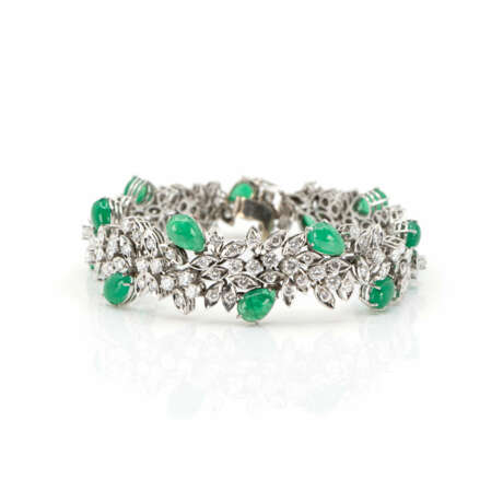 Necklace and bracelet set with emerald diamonds - photo 6
