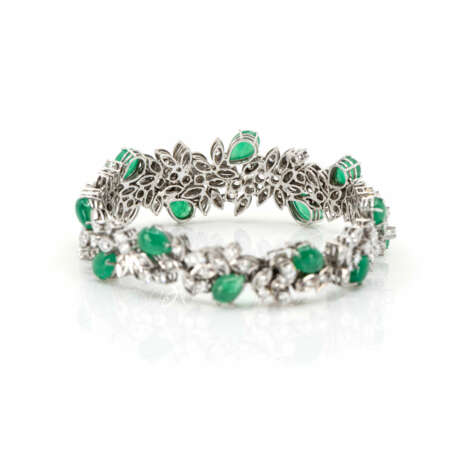 Collier und Armband mit Smaragd-Diamantbesatz - Foto 7