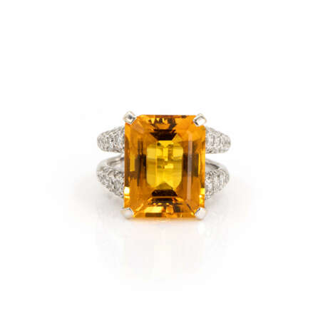Ring with citrine diamond setting - фото 1
