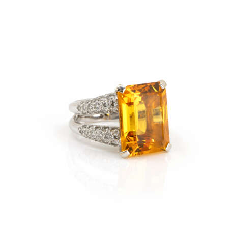 Ring mit Citrin-Diamantbesatz - Foto 2