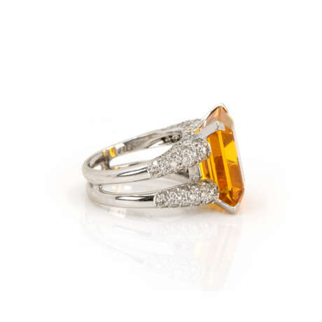 Ring mit Citrin-Diamantbesatz - Foto 3
