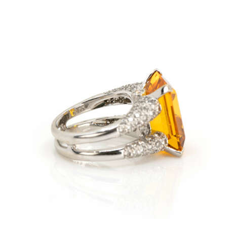 Ring mit Citrin-Diamantbesatz - Foto 5