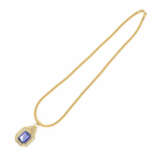 Necklace with tanzanite diamond pendant - фото 1