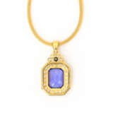 Necklace with tanzanite diamond pendant - фото 4