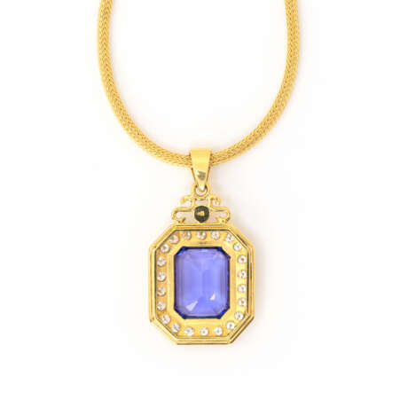 Necklace with tanzanite diamond pendant - фото 4