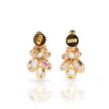Pair of earrings set with gemstones and diamonds - photo 2