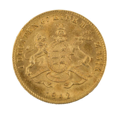 Königreich Württemberg/Gold - 1 Dukat 1842/AD (Stuttgart), - photo 2