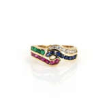 Ring with gemstone-diamond setting - фото 1