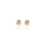 Pair of stud earrings set with diamonds - photo 1