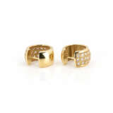 Pair of hoop earrings set with diamonds - photo 2