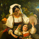 Johann Grund (1808 Vienna - 1887 Baden-Baden) Mother and daughter in traditional costume - photo 1