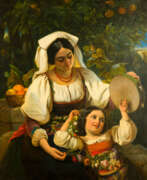 Иоганн Грунд. Johann Grund (1808 Vienna - 1887 Baden-Baden) Mother and daughter in traditional costume
