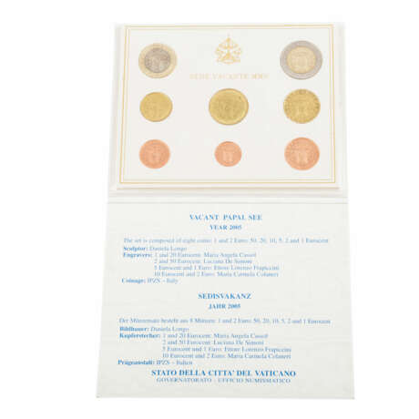 Vatikan - Kursmünzensatz 2005 Sedisvakanz, - photo 1