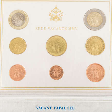 Vatikan - Kursmünzensatz 2005 Sedisvakanz, - фото 2