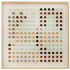 Andreas Lutherer (1962 Mönchengladbach)Untitled (grid), oil on glass, 103 cm x 103 cm,
