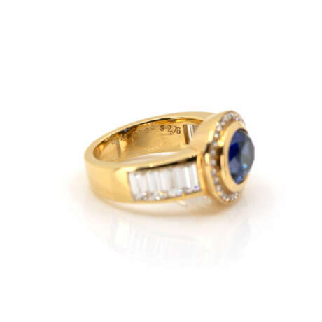Ring mit Saphir-Diamantbesatz<br>Ring with sapphire diamond setting - фото 4