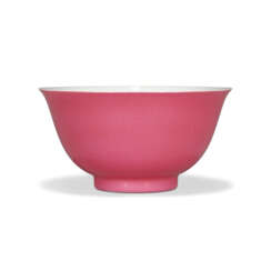 A FINE AND RARE PINK-ENAMELLED TEA BOWL