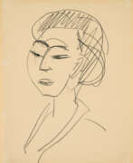 Pencil. Ernst Ludwig Kirchner. Porträt eines jungen Mädchens mit Schalkragen (Porträt Erna)