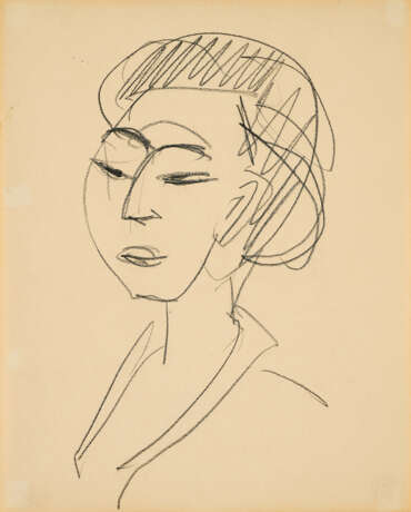 Ernst Ludwig Kirchner. Porträt eines jungen Mädchens mit Schalkragen (Porträt Erna) - фото 1