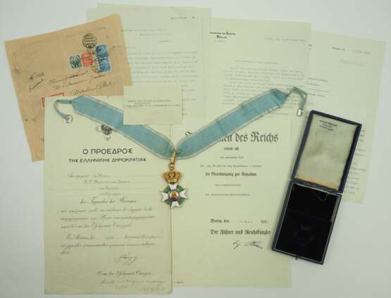 Geheimrat Dr. jur. Friedrich von Bassermann-Jordan: Griechenland - Erlöser-Orden, 2. Modell (1863-1974), Komtur Kreuz, im Etui mit Urkunde. - photo 5