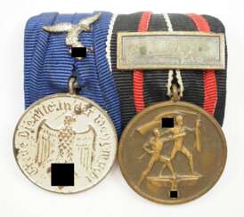 Ordenschnalle eines Luftwaffen Soldaten mit 2 Auszeichnungen.