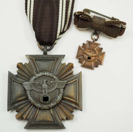 NSDAP Dienstauszeichnung, in Bronze, mit Miniatur. - Foto 1