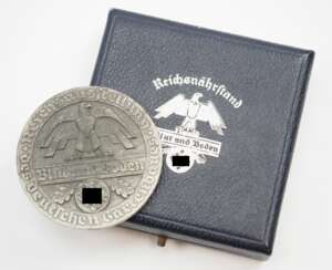 Reichsnährstand: Medaille 2. Preis für hervorragende Leistungen, Stuttgart 1939, auf der Reichsausstellung des deutschen Gartenbaues, im Etui.