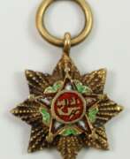 World. Marokko: Quissam-Alaouite-Orden, 1. Modell (1913-1926), Großkreuz Stern Miniatur.