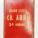 Russland: Orden der hl. Anna, 2. Modell (1810-1917), 3. Klasse Etui. - фото 2