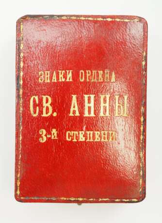 Russland: Orden der hl. Anna, 2. Modell (1810-1917), 3. Klasse Etui. - photo 2