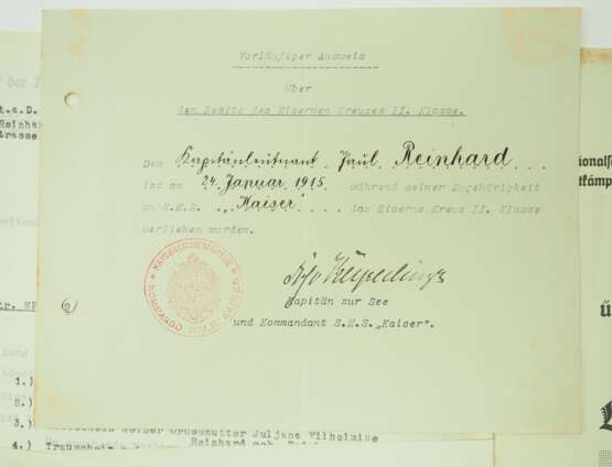 Urkundennachlass eines Korvettenkapitän (E) im Stab des Kommandos der Marinestation der Ostsee. - Foto 3