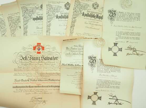 Österreich: Urkunden eines Generalmajor und Divisionskommandant des Wiener Dragoner Regiment No. 3 / Ulanen Regiment No. 3. - фото 5