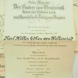 Österreich: Urkunden eines Generalmajor und Divisionskommandant des Wiener Dragoner Regiment No. 3 / Ulanen Regiment No. 3. - фото 3