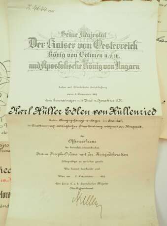 Österreich: Urkunden eines Generalmajor und Divisionskommandant des Wiener Dragoner Regiment No. 3 / Ulanen Regiment No. 3. - photo 3