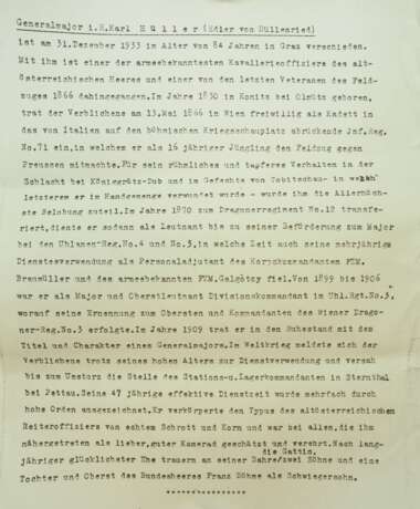 Österreich: Urkunden eines Generalmajor und Divisionskommandant des Wiener Dragoner Regiment No. 3 / Ulanen Regiment No. 3. - Foto 4