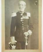 Souvenirs. Baden: Kartonagefoto des badischen Generalmajor Wolf, Kommandeur des Großherzoglich badischen Gendarmeriekorps.