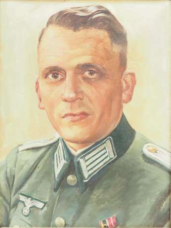 Wehrmacht: Porträt Gemälde eines Leutnant. - фото 1