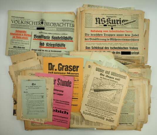 3. Reich: Umfangreiche Sammlung Zeitungen und Plakate. - Foto 1
