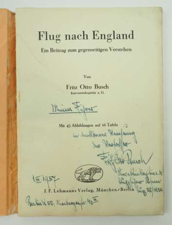 Adolf Hitler Bibliothek: Busch, Fritz Otto: Flug nach England. Ein Beitrag zum gegenseitigen Verstehen. - photo 1