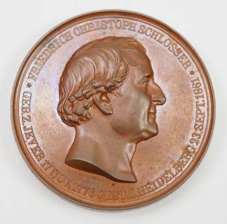 Universität Heidelberg: Bronze Medaille auf Friedrich Christoph Schlosser. - Foto 1