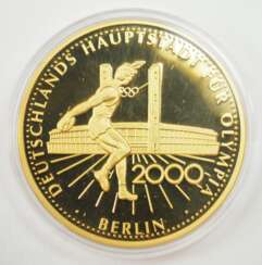 BRD: GOLD Medaille Deutschlands Landeshauptstadt für Olympia - Berlin 2000.