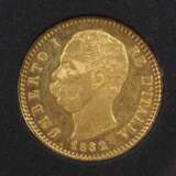 Italien: 20 Lire, König Umberto I. 1882 - GOLD. - фото 1