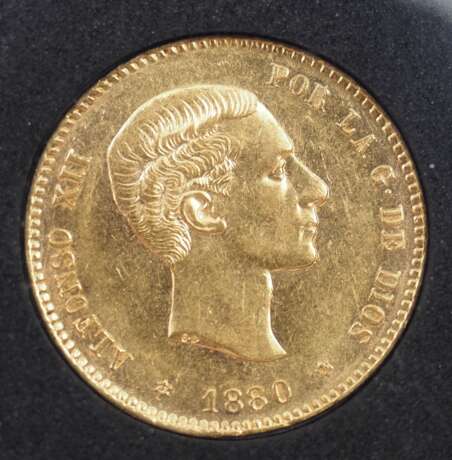 Spanien: 25 Peseten, König Alfons XII. 1880 - GOLD. - photo 1