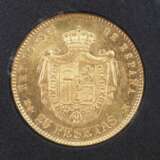 Spanien: 25 Peseten, König Alfons XII. 1880 - GOLD. - Foto 2