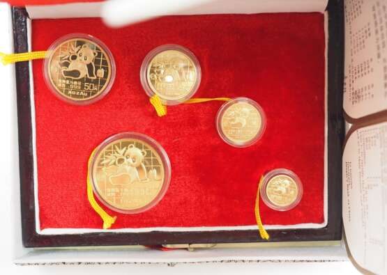 China: Panda Satz GOLD 1989 - 5 Münzen. - фото 1
