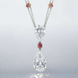 A SPECTACULAR DIAMOND AND COLOURED DIAMOND PENDENT NECKLACE - photo 2