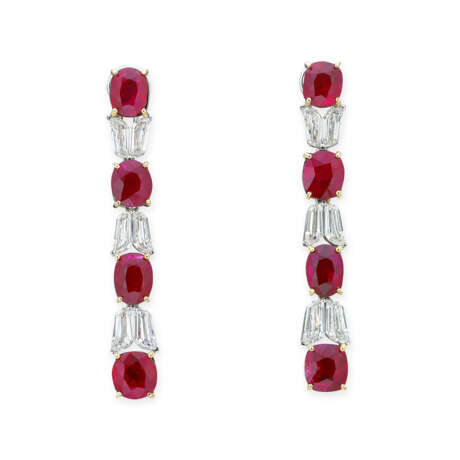 NO RESERVE - RUBY AND DIAMOND EARRINGS - фото 1