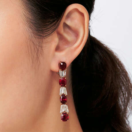 NO RESERVE - RUBY AND DIAMOND EARRINGS - photo 2