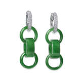 JADEITE AND DIAMOND EARRINGS - photo 1