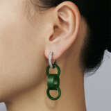 JADEITE AND DIAMOND EARRINGS - photo 2